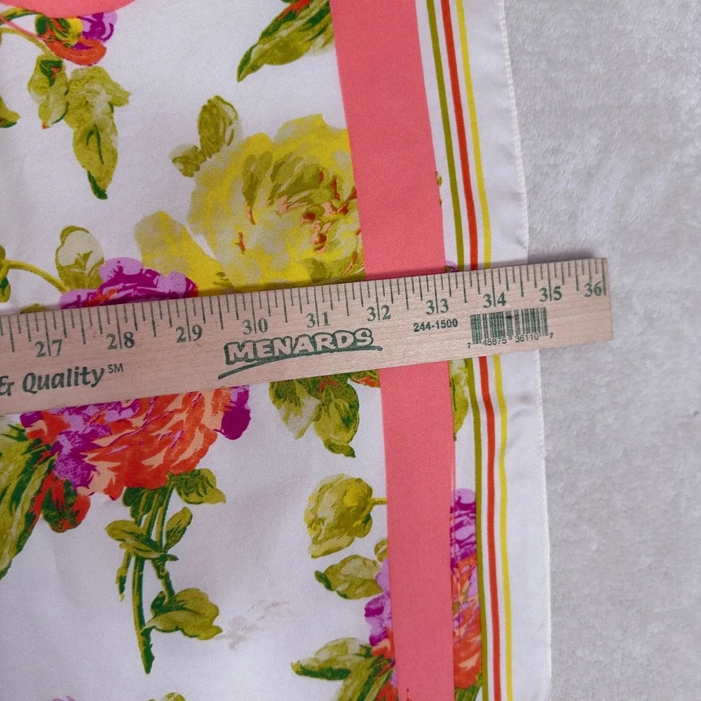 Juicy Couture Floral Print Square 100% Silk Scarf Y2K Hair/Neck/Purse Accessory‎